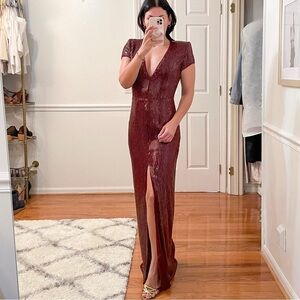 Haney Alessia Sequin Maxi Dress Gown 4 NWT